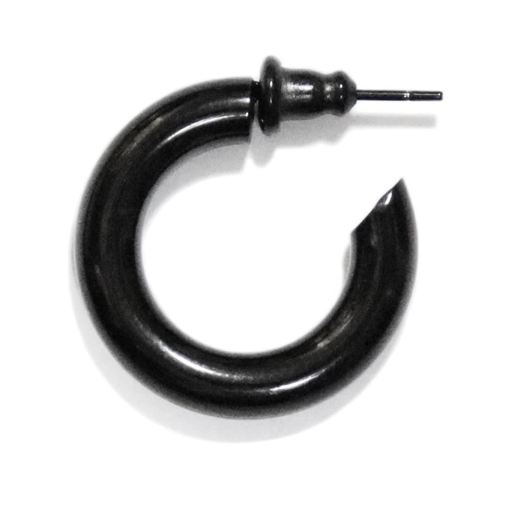 Black Plain Fat Hoop Earring -1 Pair- | ブラックファット Black Plain Fat Hoop Earring -1 Pair- | ブラックファット