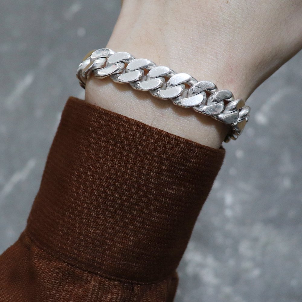 Silver 925 Heavy Chunky Curb Link Chain Bracelet -12mm wide