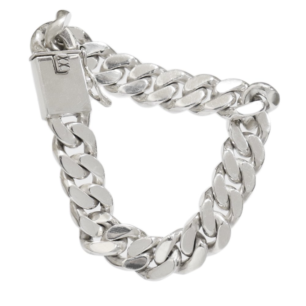 Silver 925 Heavy Chunky Curb Link Chain Bracelet