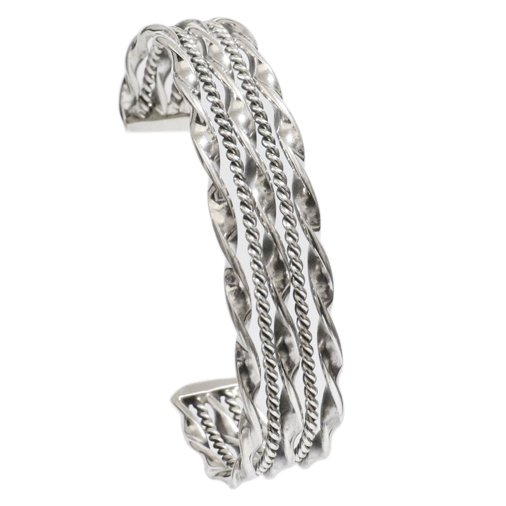 Navajo Twisted Wire Cuff Bracelet by Tahe -14mm wide- ｜ ナバホカフブレスレット -  American Classics