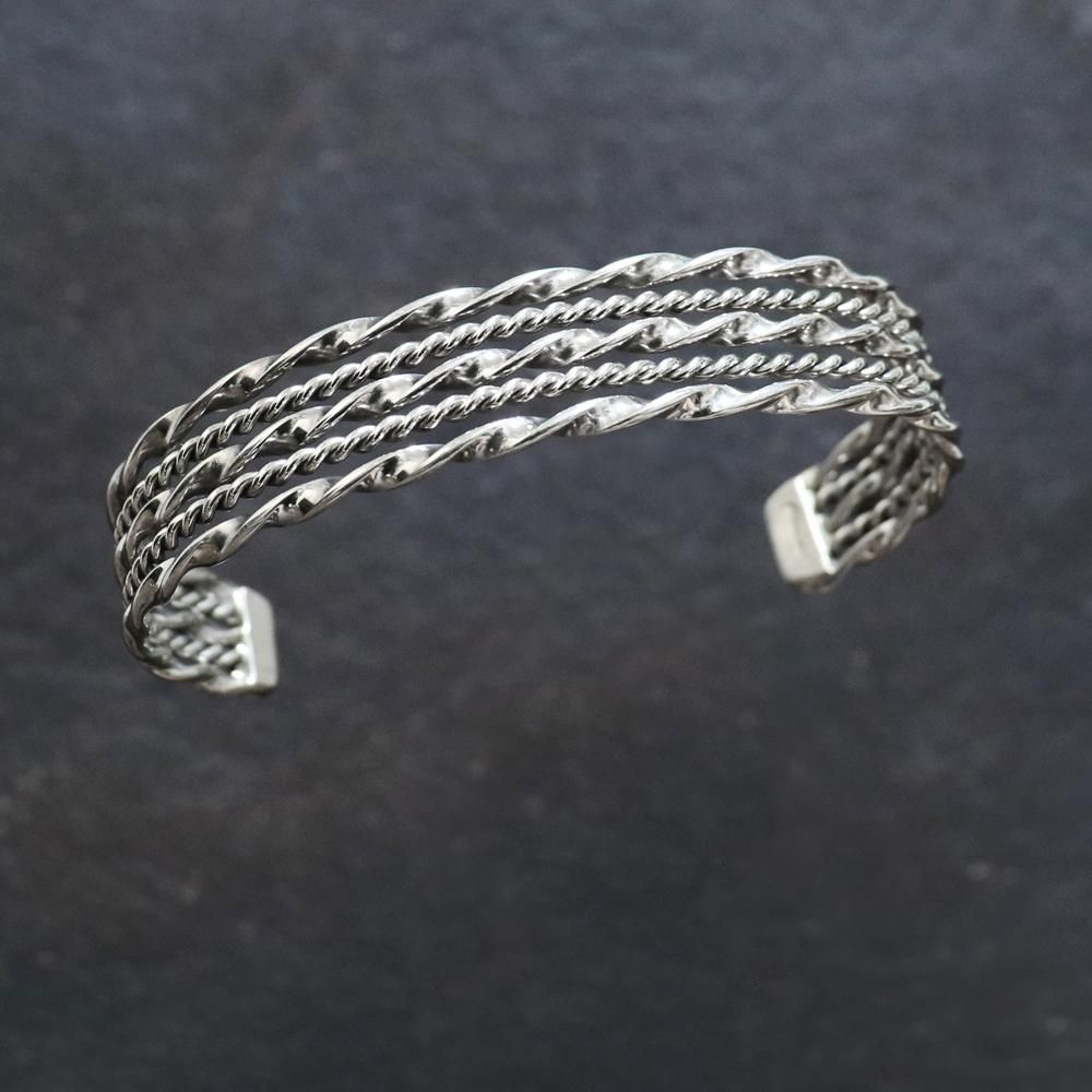 Navajo Twisted Wire Cuff Bracelet by Tahe -12mm wide