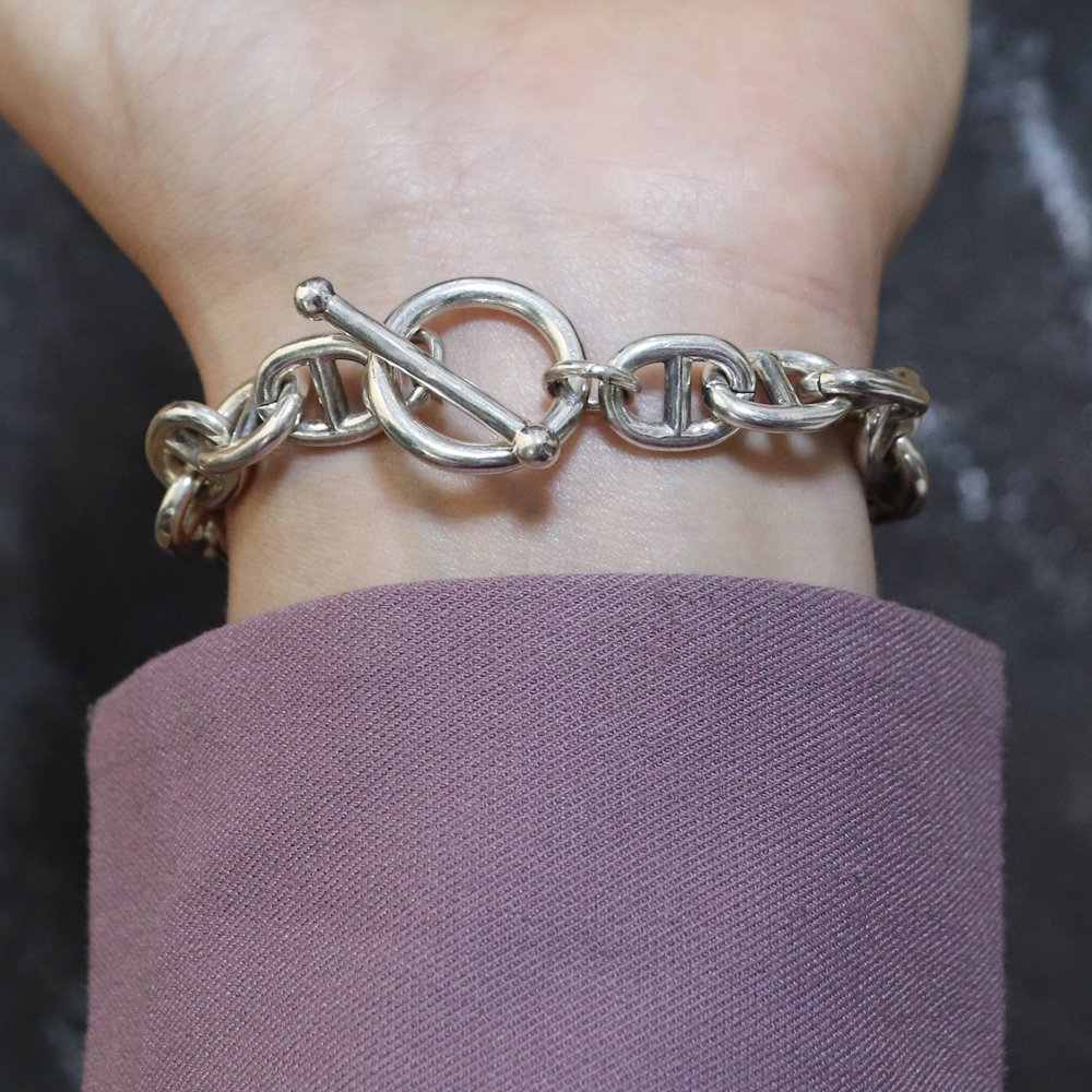 Silver 925 Anchor Link Chain Bracelet -10mm wide- ｜ シルバー