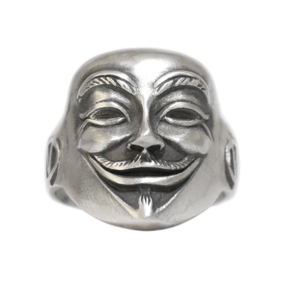 Silver 925 Guy Fawkes Anonymous Mask Ring ｜ ガイフォークス アノニマクス マスクリング -  American Classics