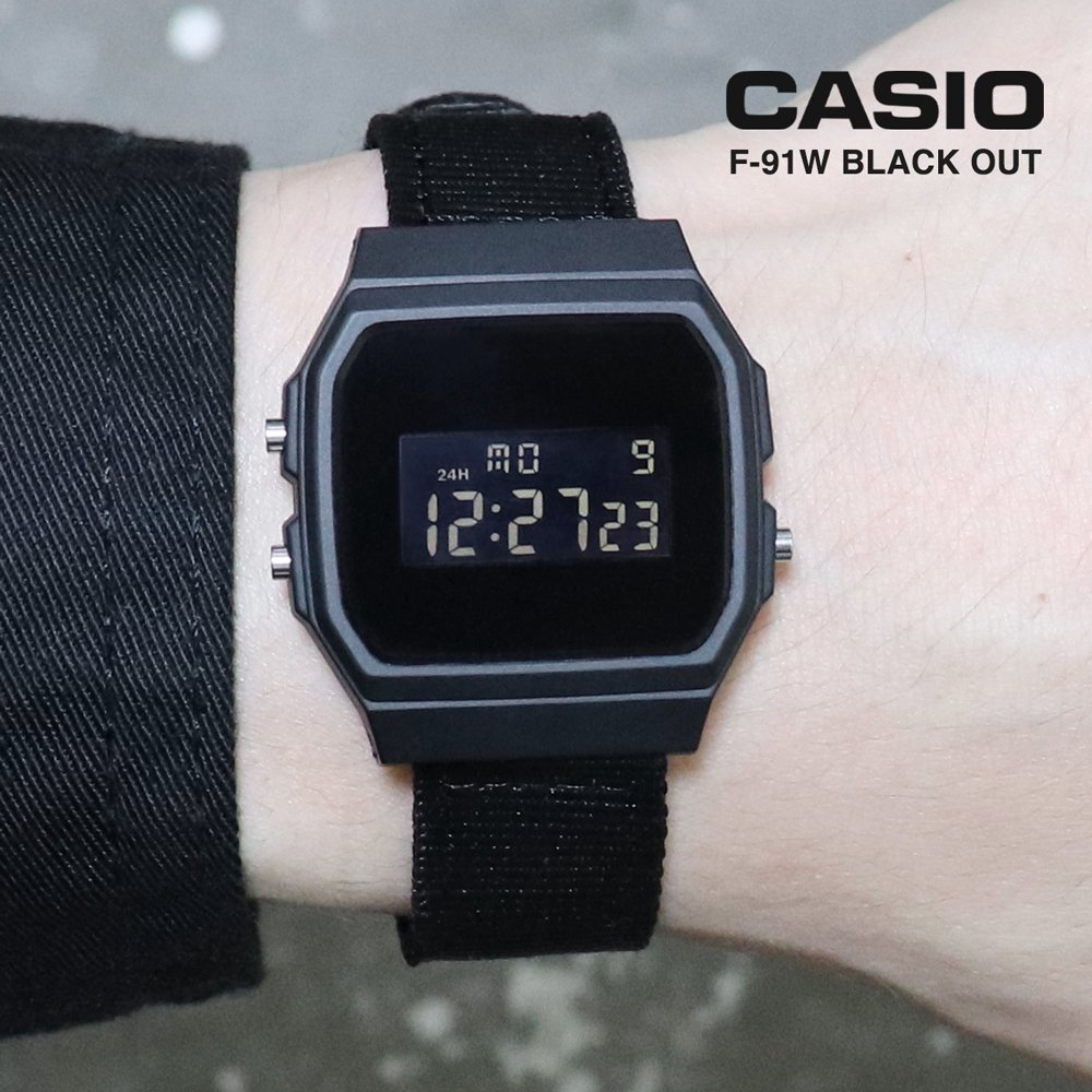 Casio F-91W Digital Watch -Full Black Out- ｜ カシオ デジタル時計 - American Classics