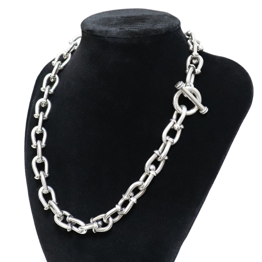 Taxco Mexican 925 Heavy Toggle Chain Necklace -46cm / 125g 