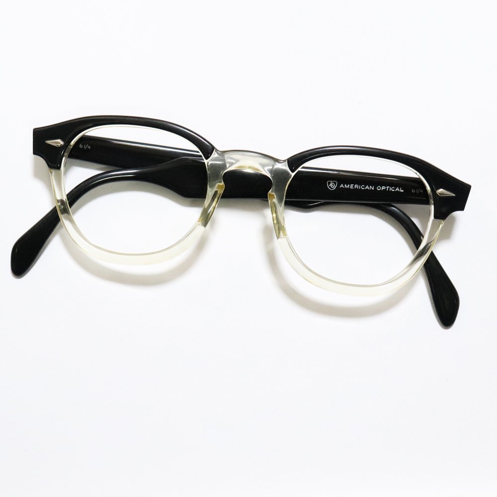 Vintage 1960's American Optical Jazz 2Tone Eyeglasses Black