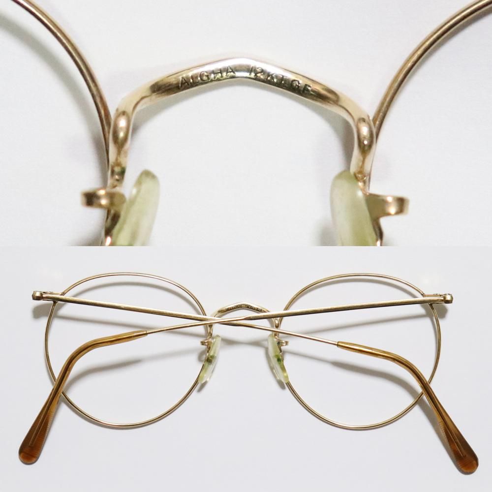 Vintage 1970's Algha Works 12KTGF Round Eyeglasses -Made in