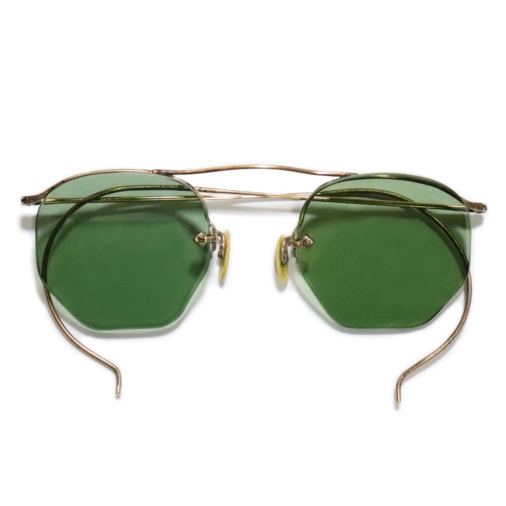 Vintage 1930's Arcway Optical Everjax Rimway Ful-Vue 12kgf Hexagonal Sunglasses