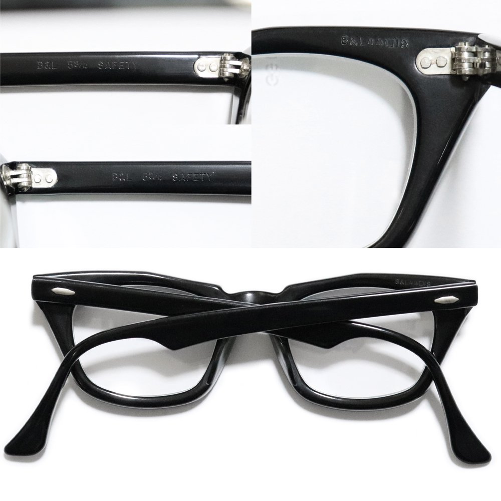 Deadstock】Vintage 1950's Bausch&Lomb Safety Glasses Black [44-18 