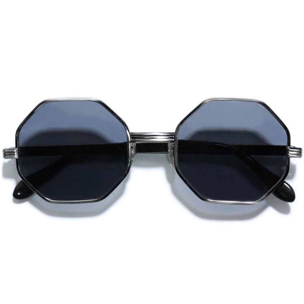 【Deadstock】1970's SRO Octagon Sunglasses Gun Metal Black -Made in U.S.A.-