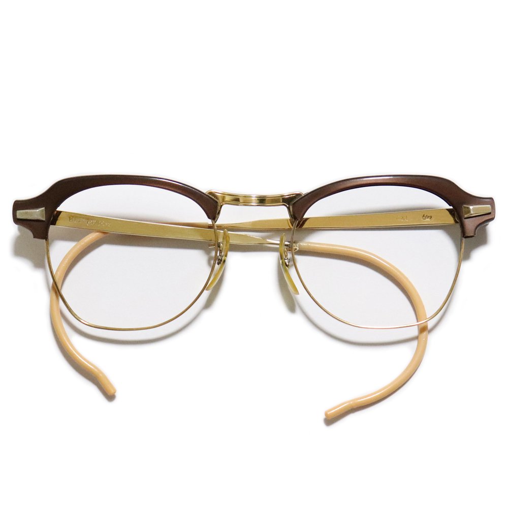 Vintage 1950's Bausch&Lomb Browline Eyeglasses Mocha / Gold -Made in U.S.A.-