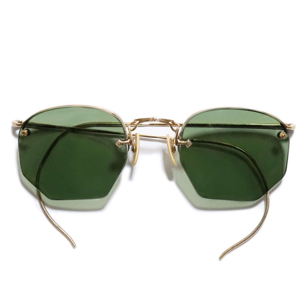 Vintage 1930's American Optical 12kgf Rimway Fulvue Hexagonal Sunglasses