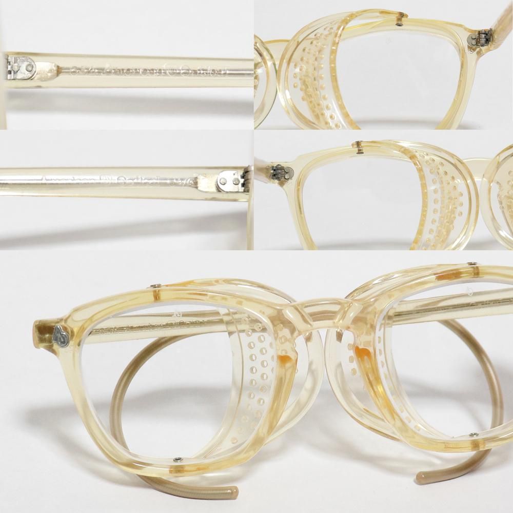 AO ヴィンテージ セーフティ メガネ クリアライトピンク M260 Vintage 1950's American Optical Safety GLasses -Flesh Pink