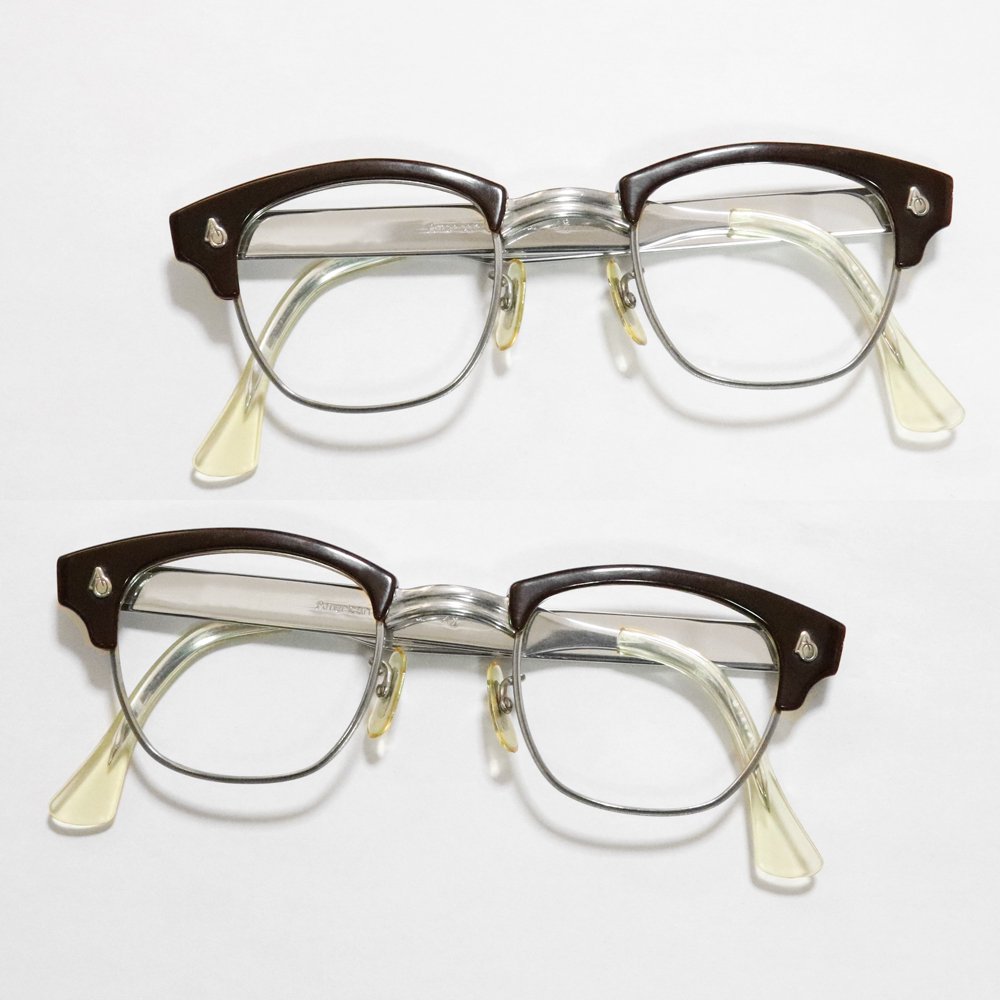 Vintage 1960's American Optical Browline Eyeglasses Chocolate Brown
