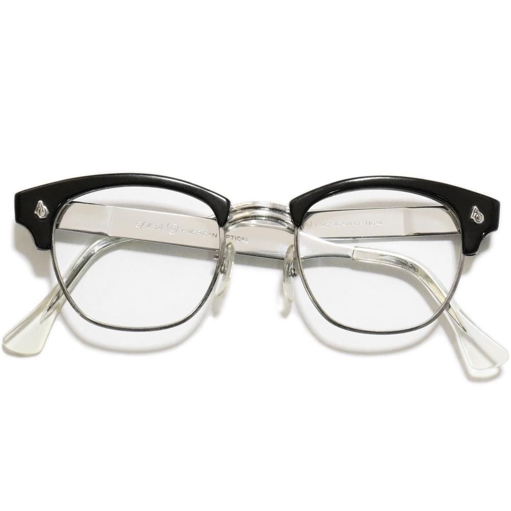 Vintage 1960's American Optical Browline Eyeglasses Black
