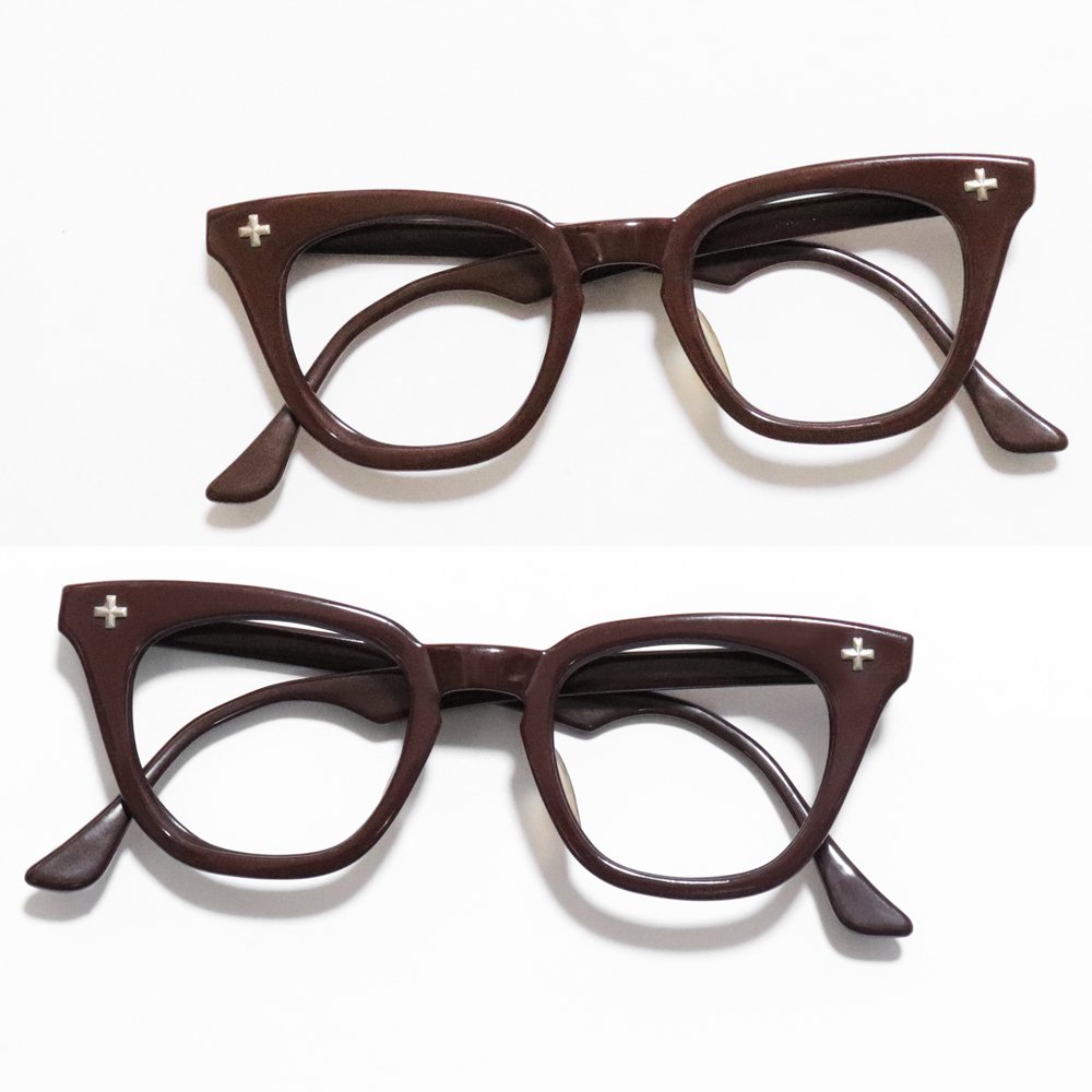 Vintage 1950's Bausch Lomb Safety Glasses Chocolate Brown -Made in