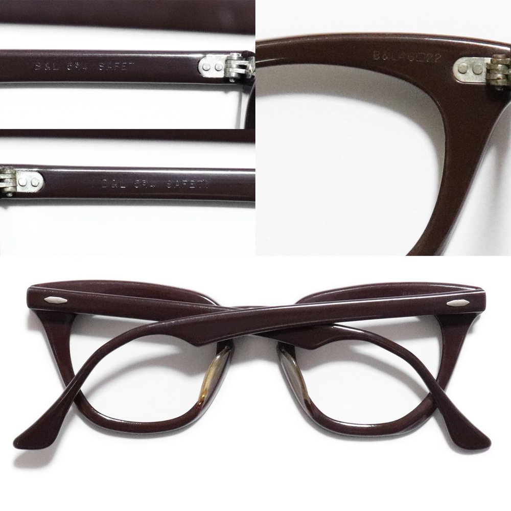 Vintage 1950's Bausch Lomb Safety Glasses Chocolate Brown -Made in