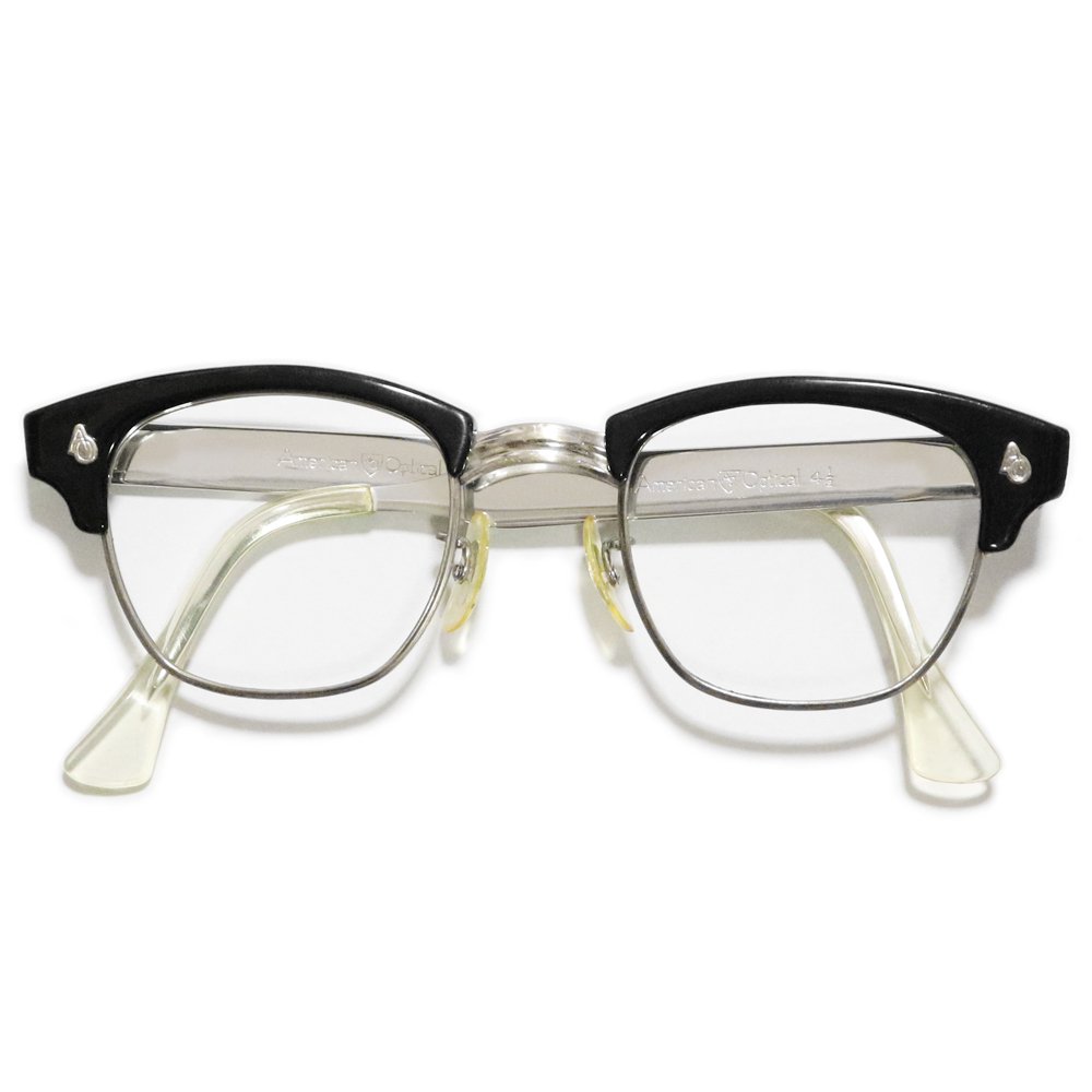 Vintage 1960 S American Optical Browline Eyeglasses Black 46 22 Made In U S A ｜ ビンテージ眼鏡