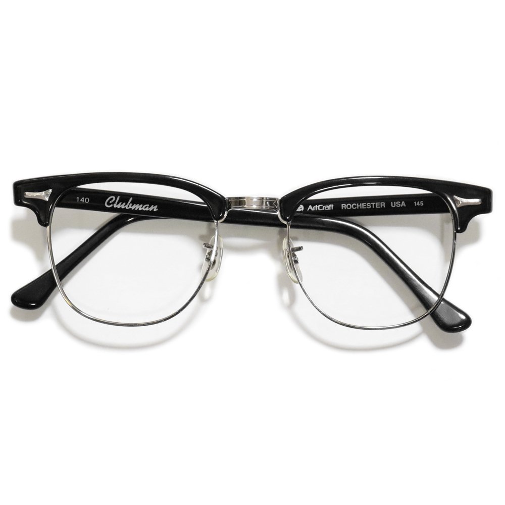 Vintage 1950 S Artcraft Clubman Browline Eyeglasses Black [48 22 145] Made In U S A ｜ ビンテージ