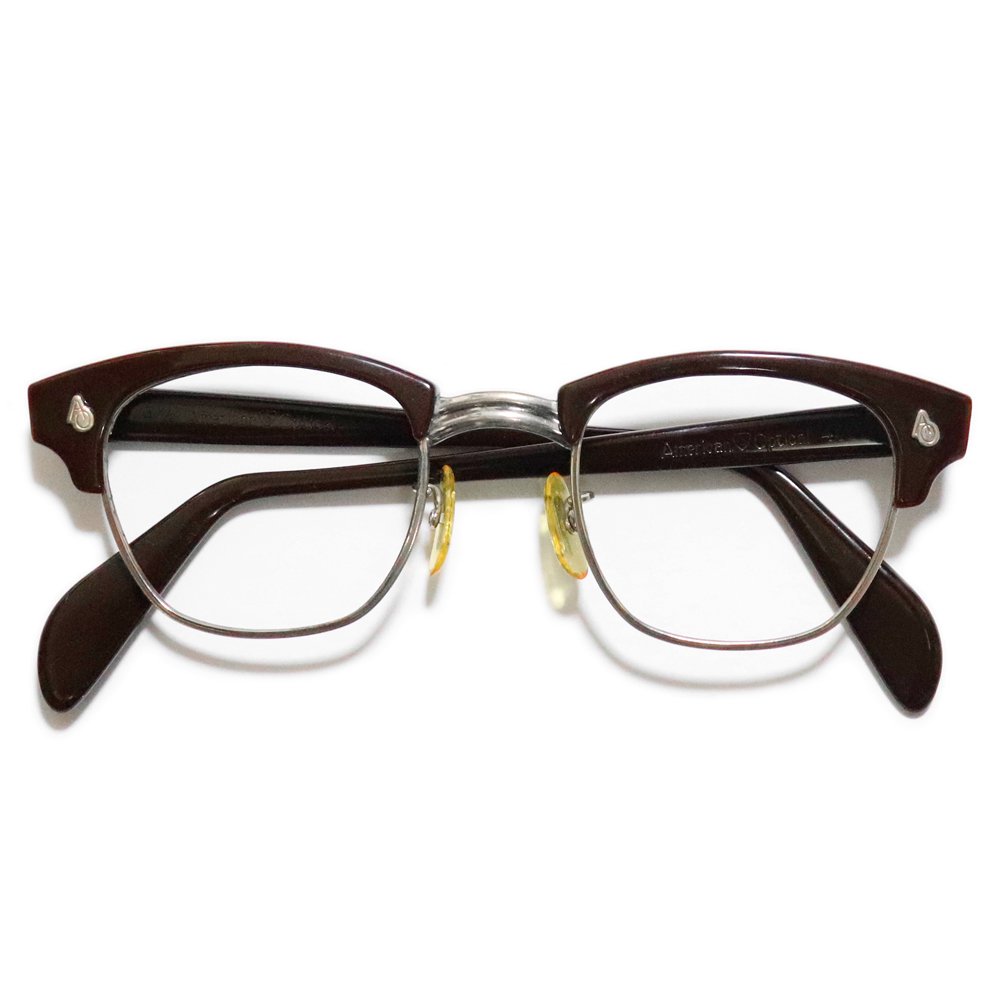 Vintage 1960's American Optical Browline Eyeglasses Brown -Made in