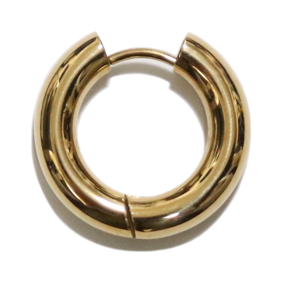 18K Gold-Plated Plain Fat Hoop Earring -1 Pair-