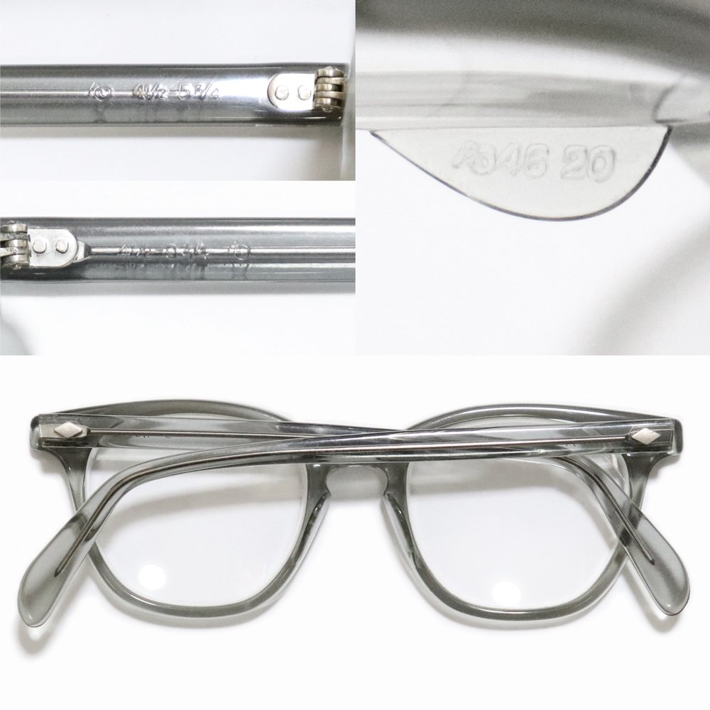 Vintage 1960s 70s American Optical Uss Military Official Gi Glasses Gray Smoke 46 20 