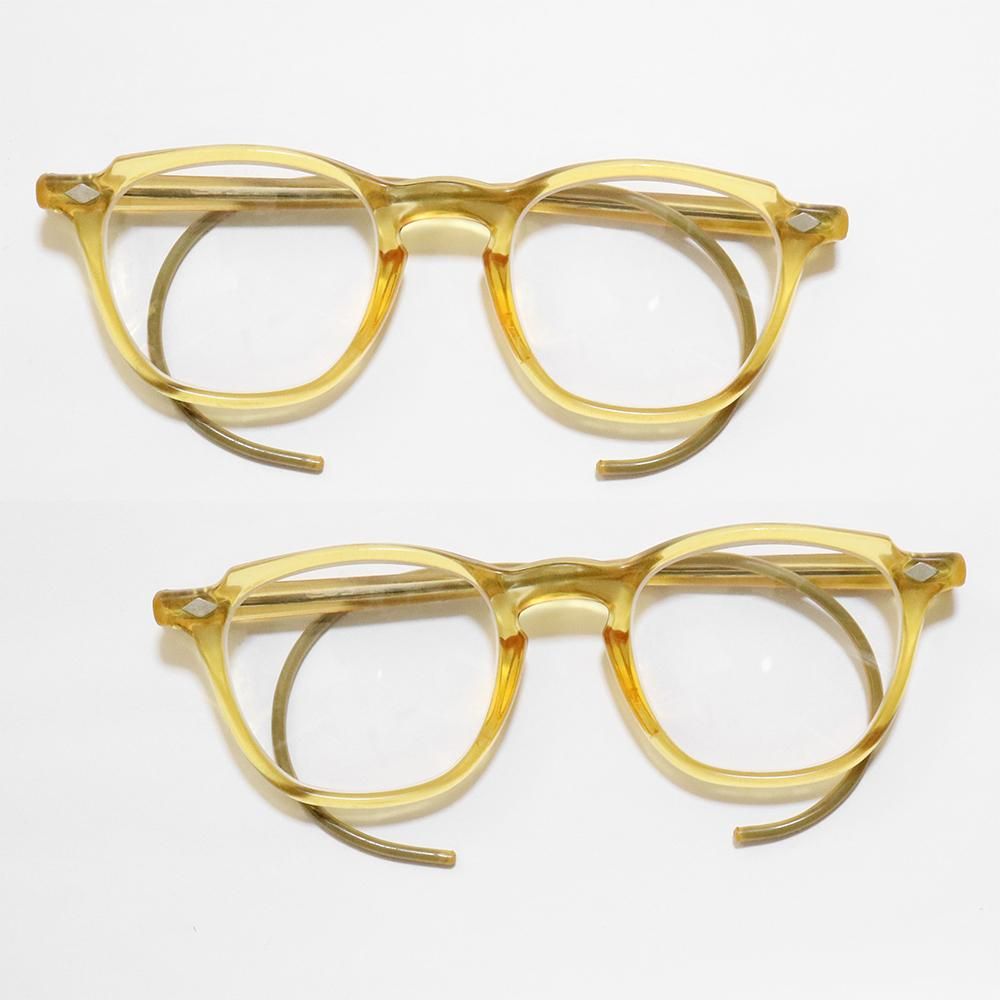 Vintage 1950's Glendale Optical Glensite Safety Glasses Clear Yellow  [48-22] -Made in U.S.A.- ｜ ビンテージ眼鏡 - American Classics