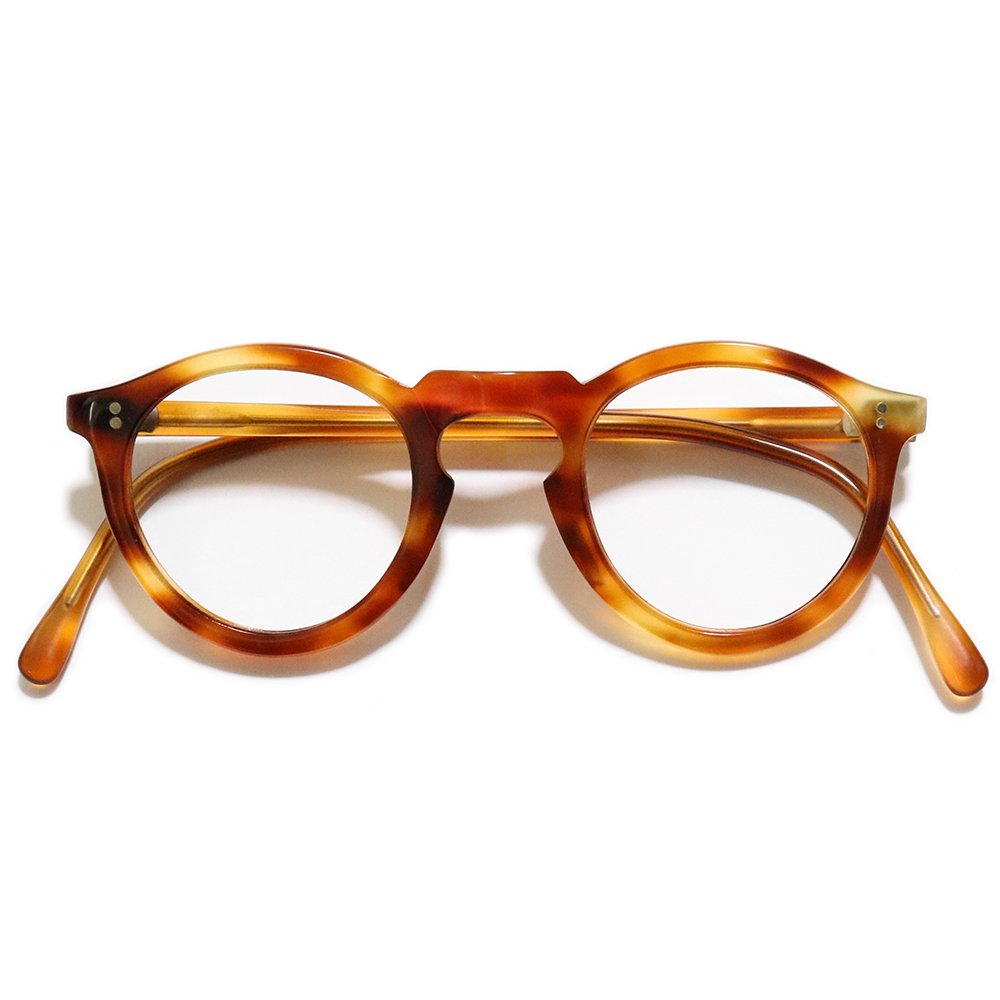 Vintage 1940's French Panto Eyeglasses Amber -Hand Made in France-