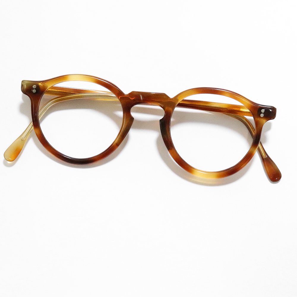 Vintage 1940's French Panto Eyeglasses Amber -Hand Made in France 