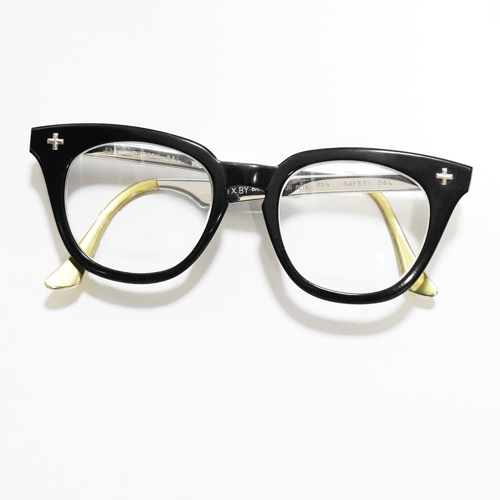 Vintage 1950's Bausch&Lomb Safety Glasses Black [48-20] -Made 