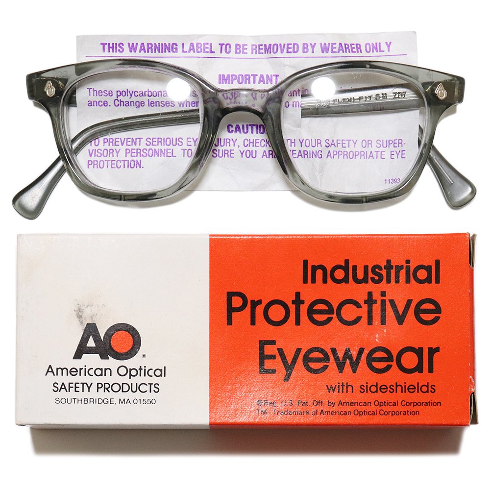 DeadstockVintage 1950's American Optical Safety Glasses Gray Smoke [46-22] -Made in U.S.A.-