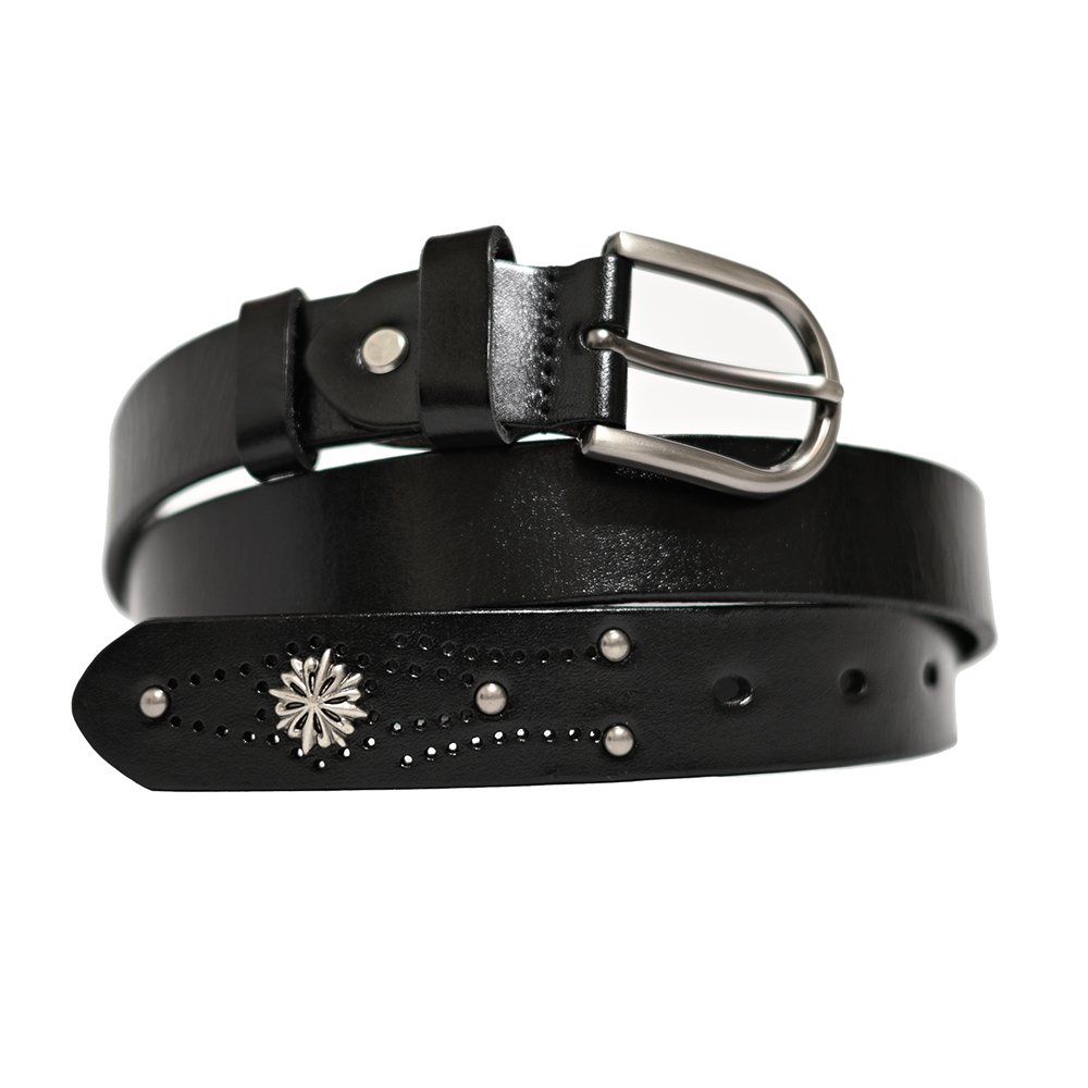 Cowhide Leather Concho Studs Belt