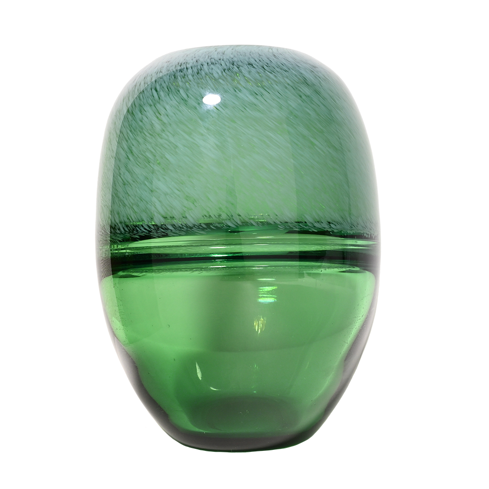 Emerald Green 2Tone Glass Flower Vase