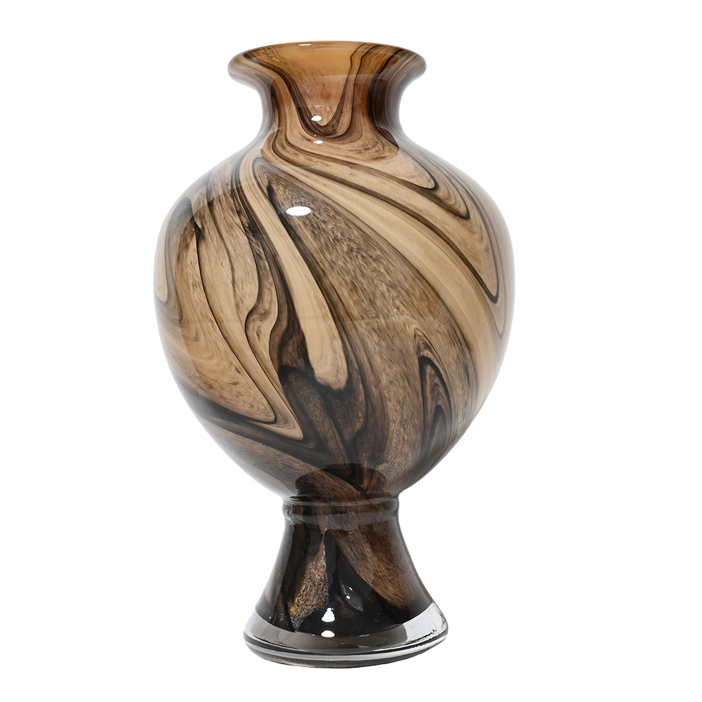 Tree Rings Pattern Glass Flower Vase -24cm-