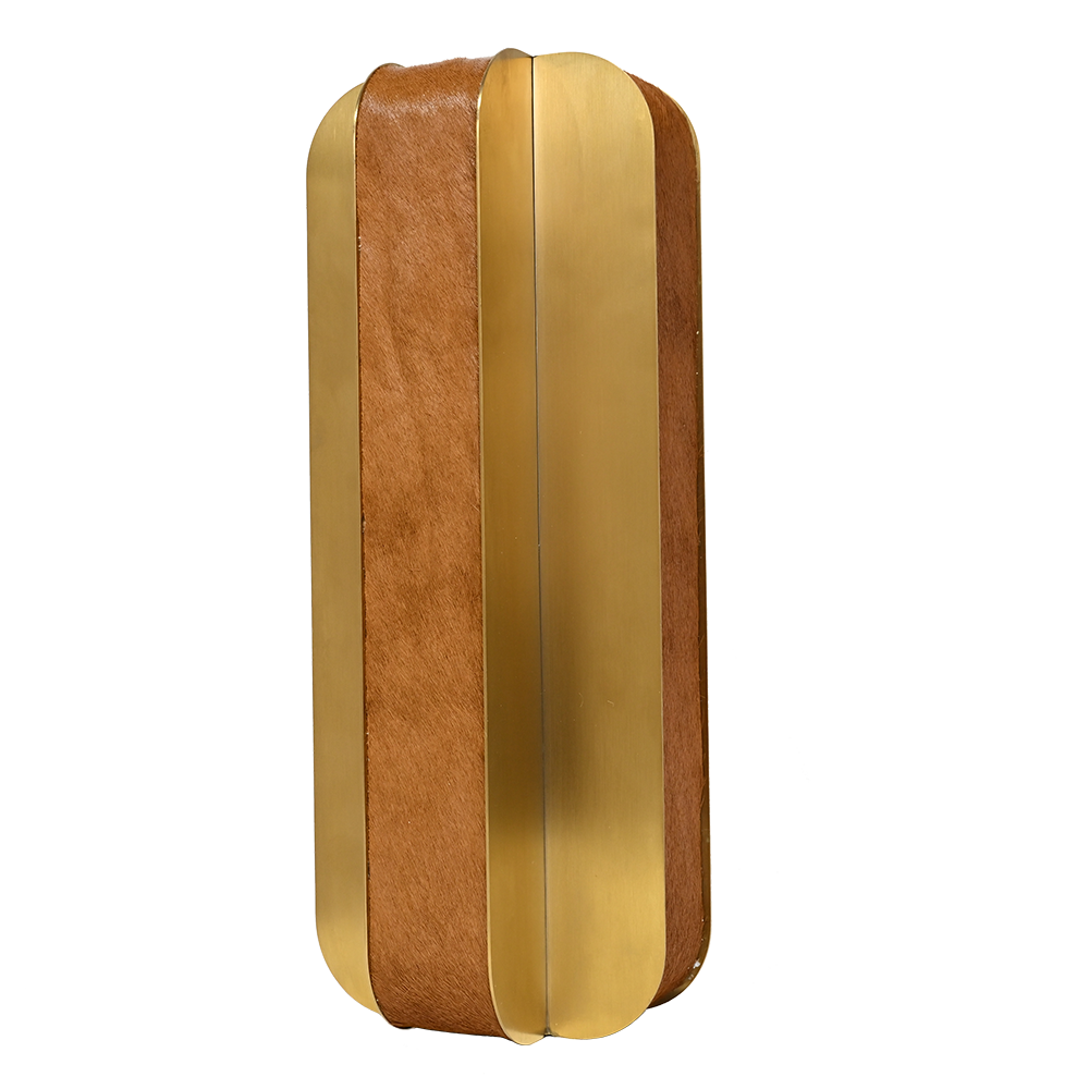Animal Fur Brass Gold Flower Vase