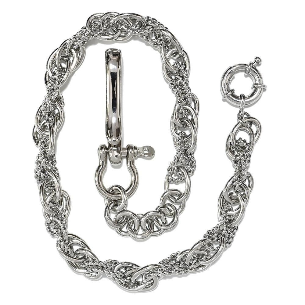 Silver Heavy Twist Braided Link Wallet Chain