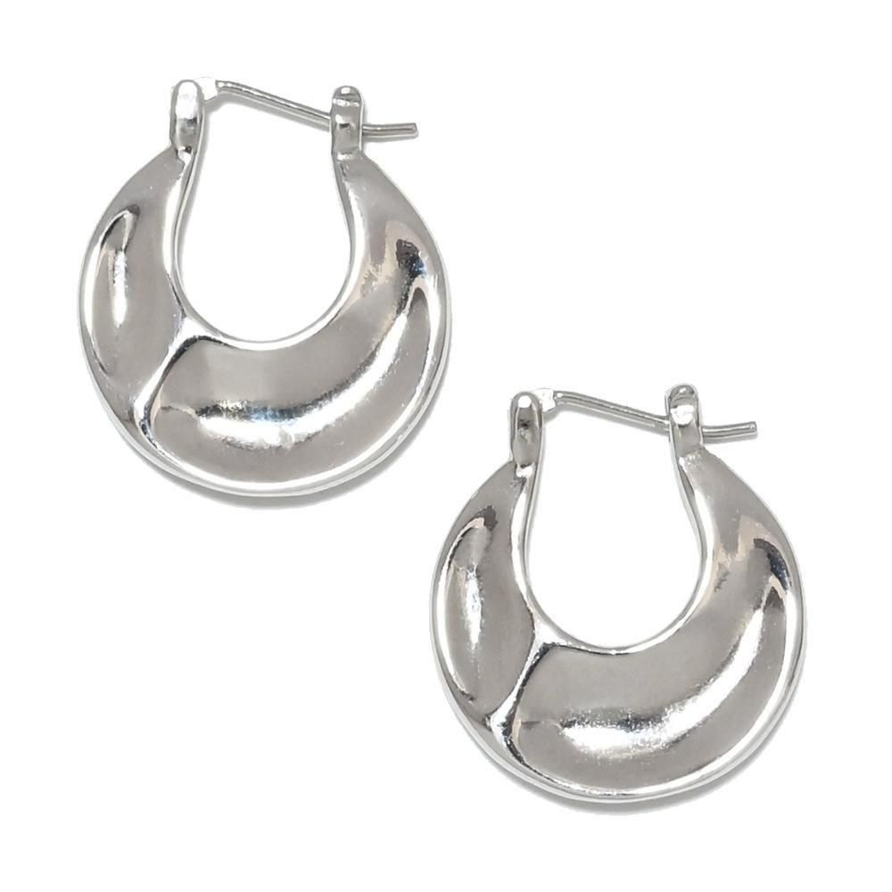 Silver Crafted Bumpy Circle Earrings -1 Pair-