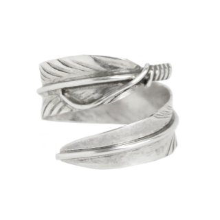 Navajo Indian Jewelry Feather Ring -Sterling Silver-
