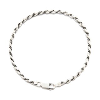 Vintage Italy Twist Rope Chain Bracelet -Sterling Silver-