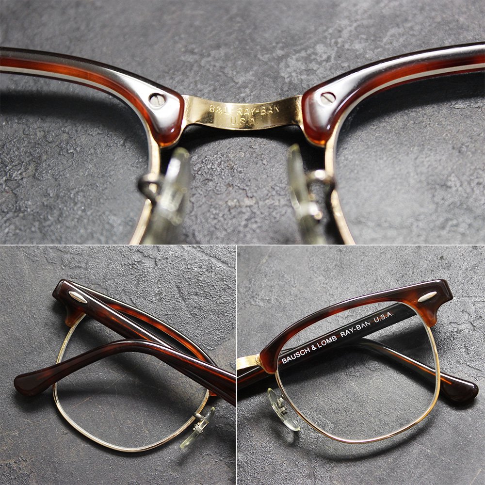 Vintage 80's Bausch&Lomb Clubmaster Eyeglasses -Made in USA