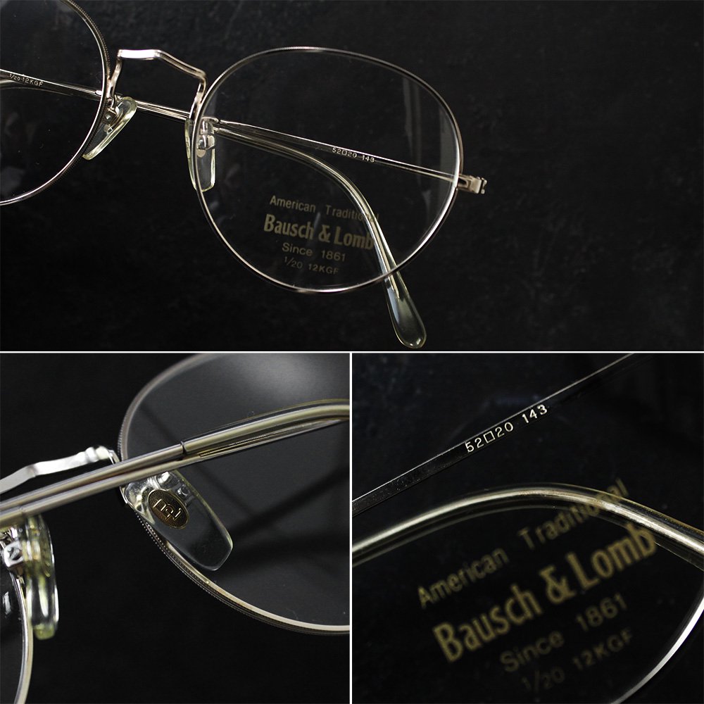 Dead Stock】Vintage 70's Bausch&Lomb 12KGF Round Eyeglasses