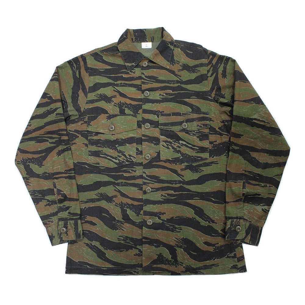 Vintage 80's Tiger Stripe Camouflage Utility Shirt ｜ ミリタリー