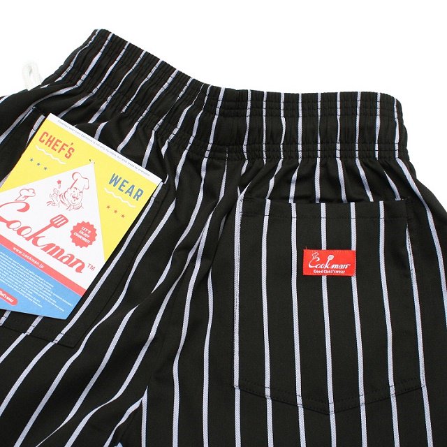 COOKMAN Chef Pants Stripe BLACK 9
