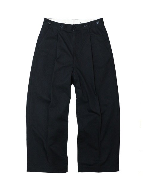 H.UNIT(エイチユニット)Chino crown size tuck trousers(H-PT004-BLACK