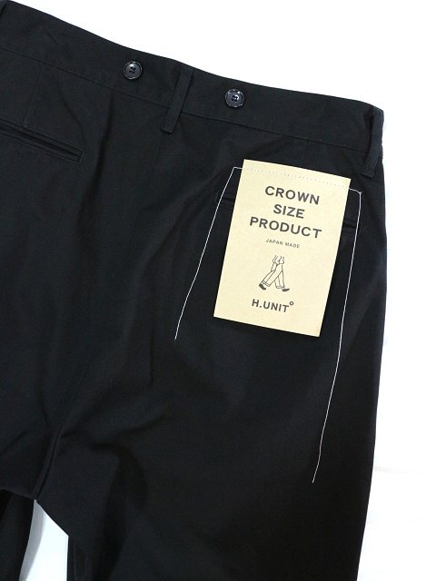 H.UNIT(エイチユニット)Chino crown size tuck trousers(H-PT004-BLACK