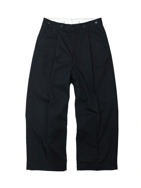 【H.UNIT】Chino crown size tuck trousers