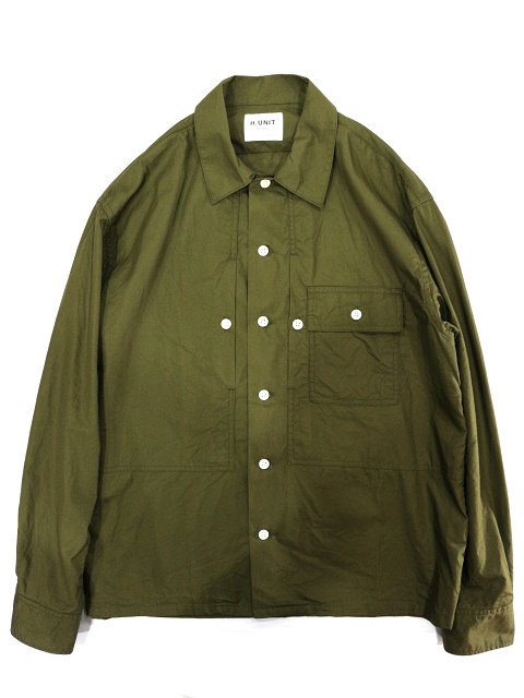 【H.UNIT】Broadcloth triple pocket long sleeves shirt：メイン画像
