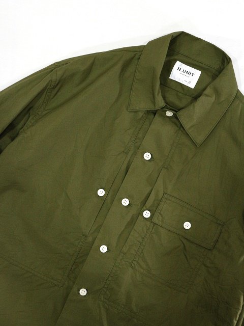 【H.UNIT】Broadcloth triple pocket long sleeves shirt：画像2
