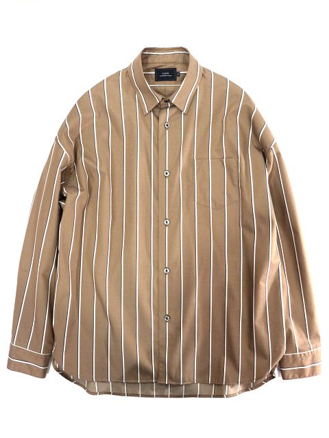 SLICK(スリック) - Stripe Dropped Shoulders Shirt(5156506-BROWN 