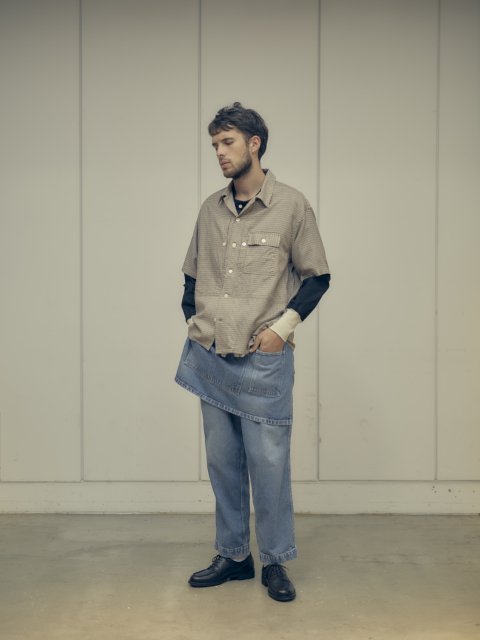 H.UNIT(エイチユニット) - Voil check triple pocket short sleeves